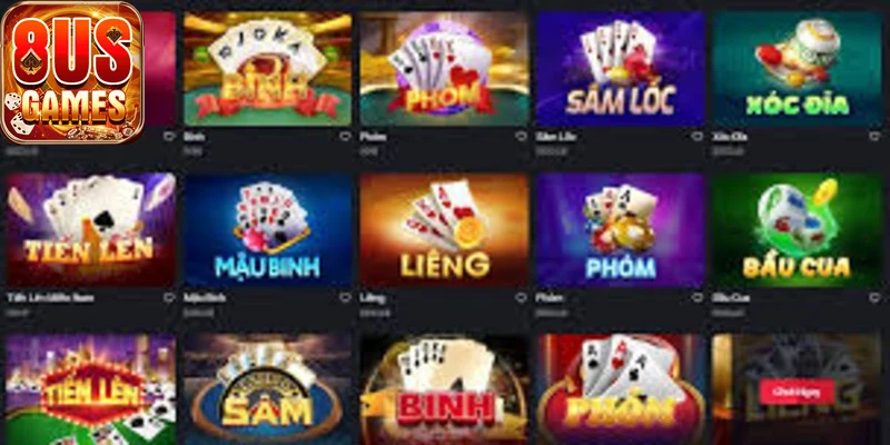 giao diện game 8us thân thiện, dễ sử dụng