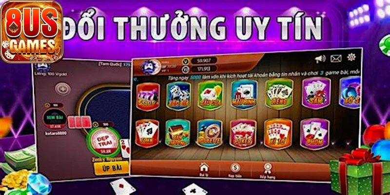 giao diện game bài đổi thưởng 8us đẹp mắt